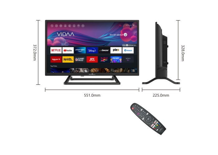 24" T3 HD LED VIDAA Smart TV