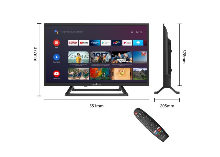 Anteq AG24F1DCU - Android TV 24 pouces (61 cm) Smart TV - avec Google  Assistant