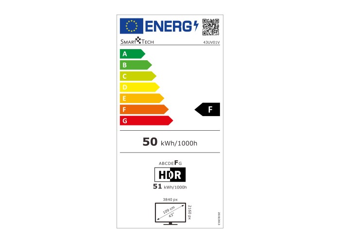 43" 1V 4K UHD LED VIDAA Smart TV