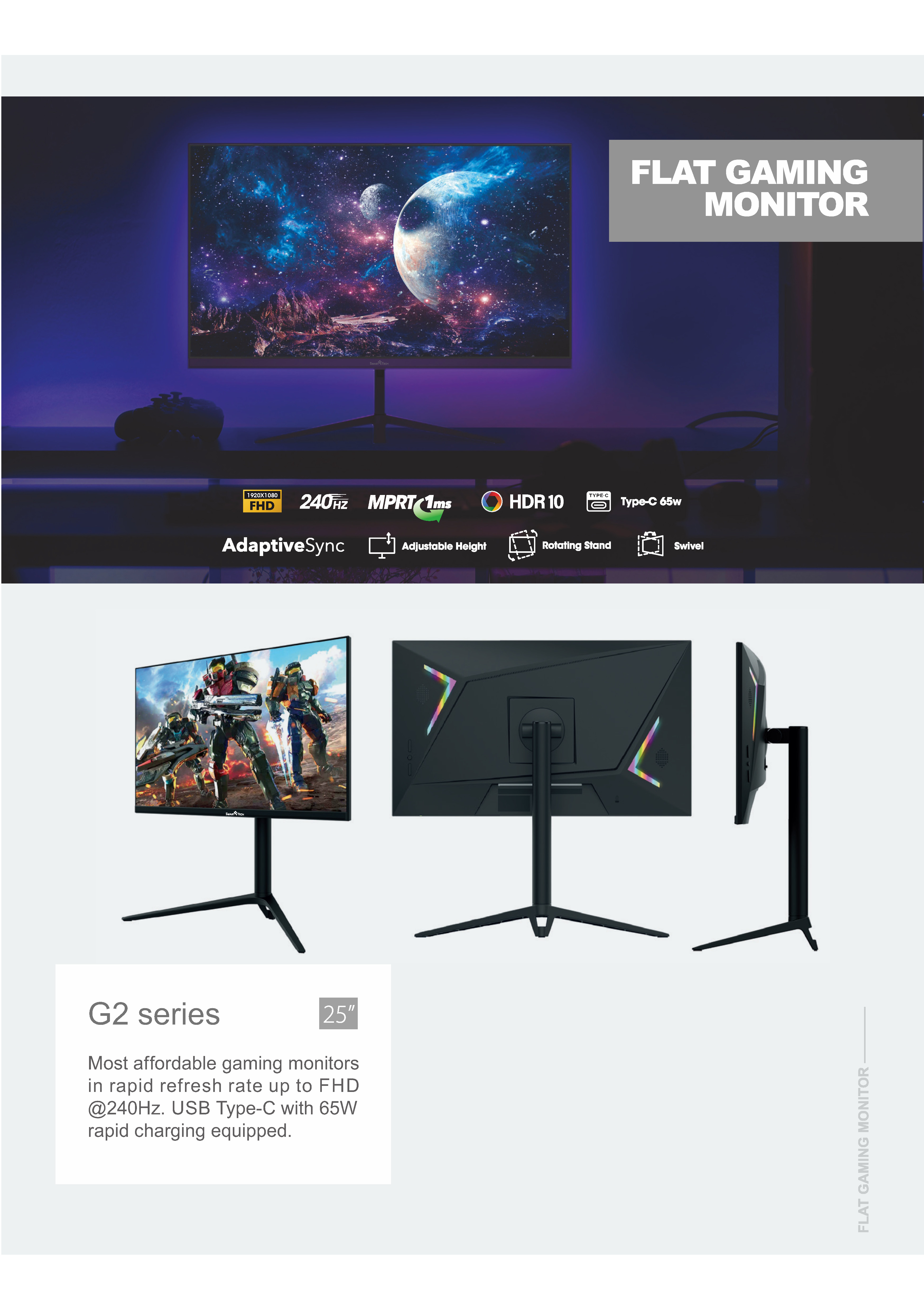 Smart Tech 245G01FVF 24,5 LED FullHD 240 Hz FreeSync USB-C