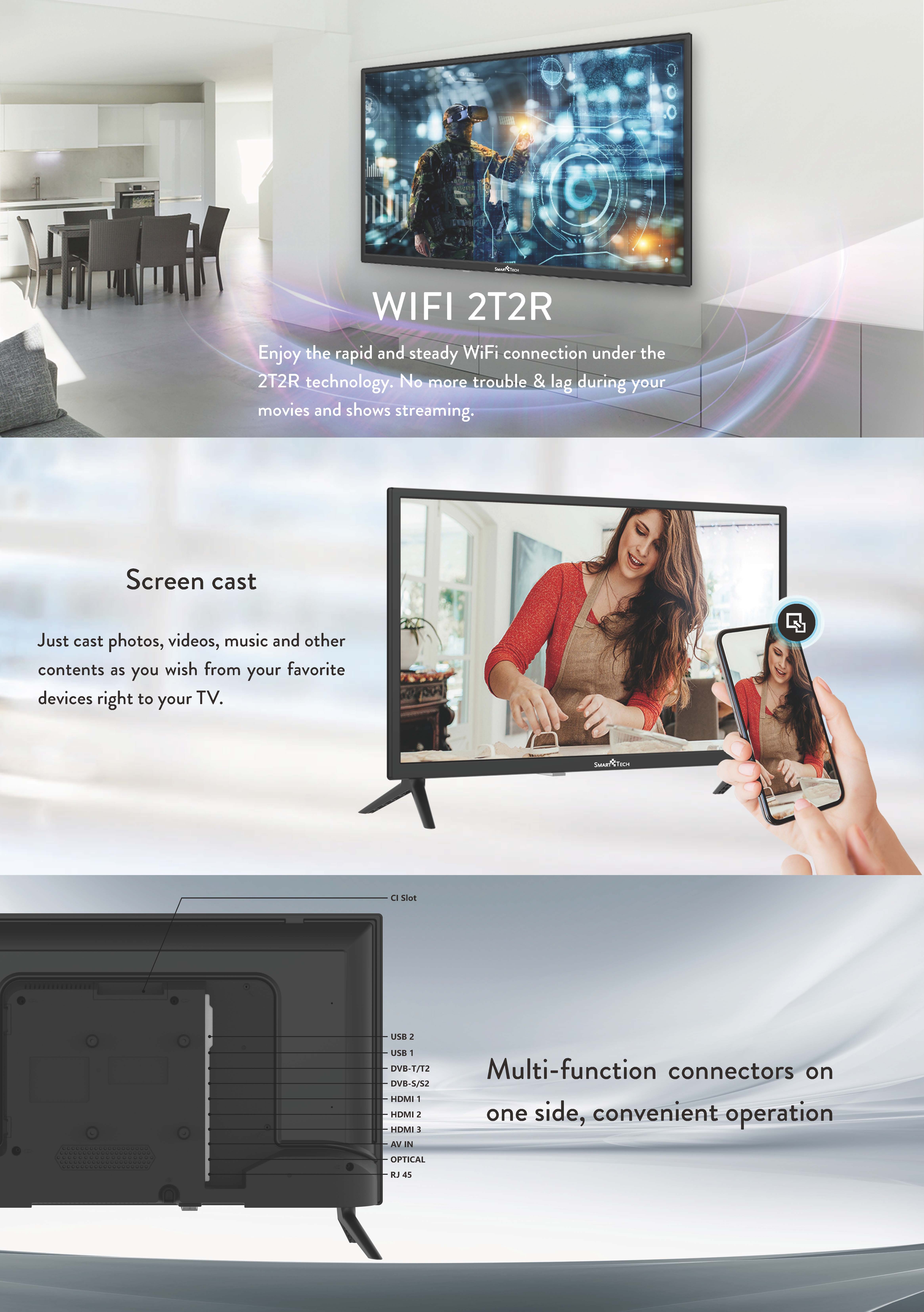 Smart Tech Android Smart TV, 24HA10T3 HD LED 24 Pulgadas (60 cm), Google  Assistant, Netflix, ,  Video : : Electrónica
