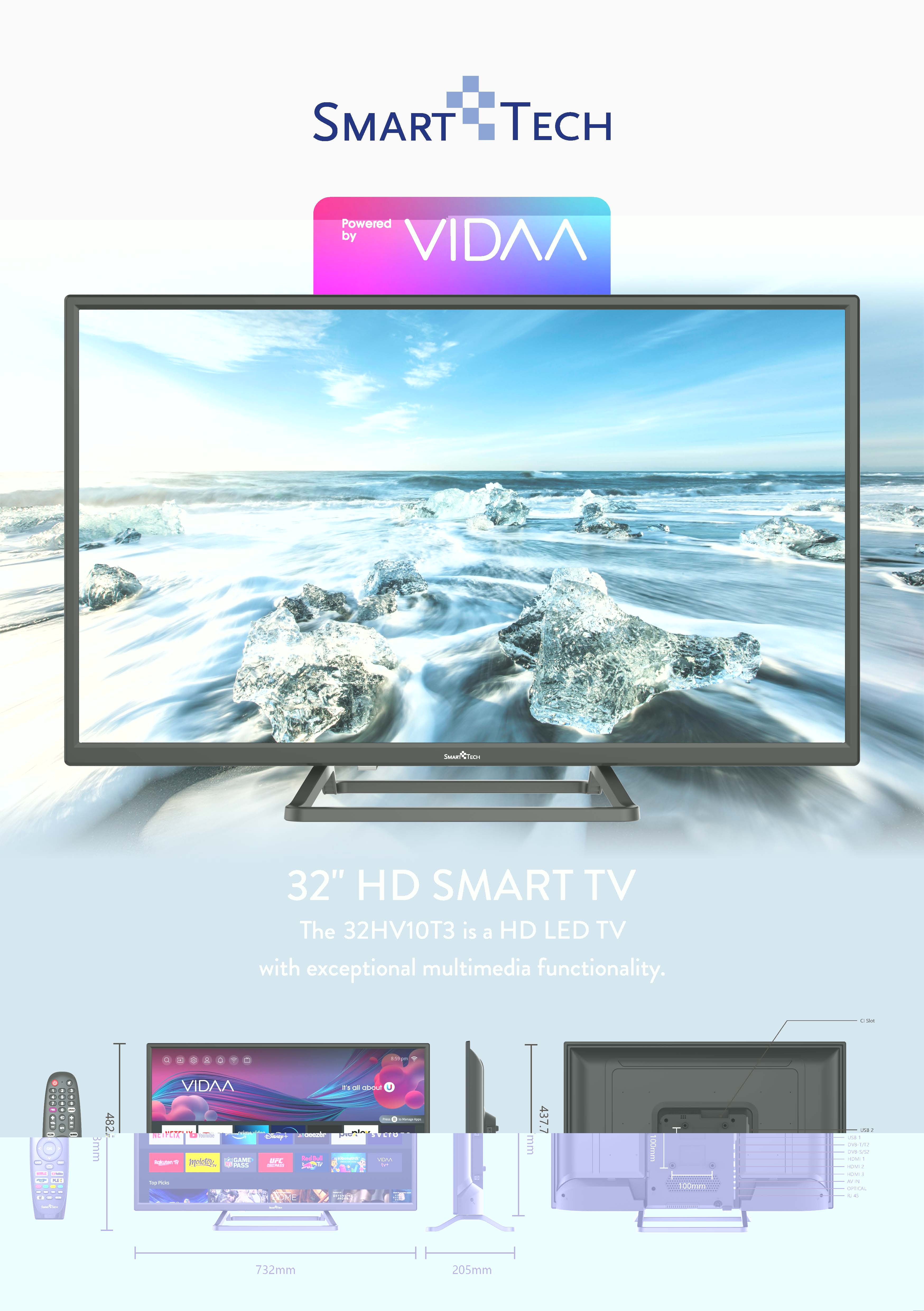 Smart tv color hd led 32”