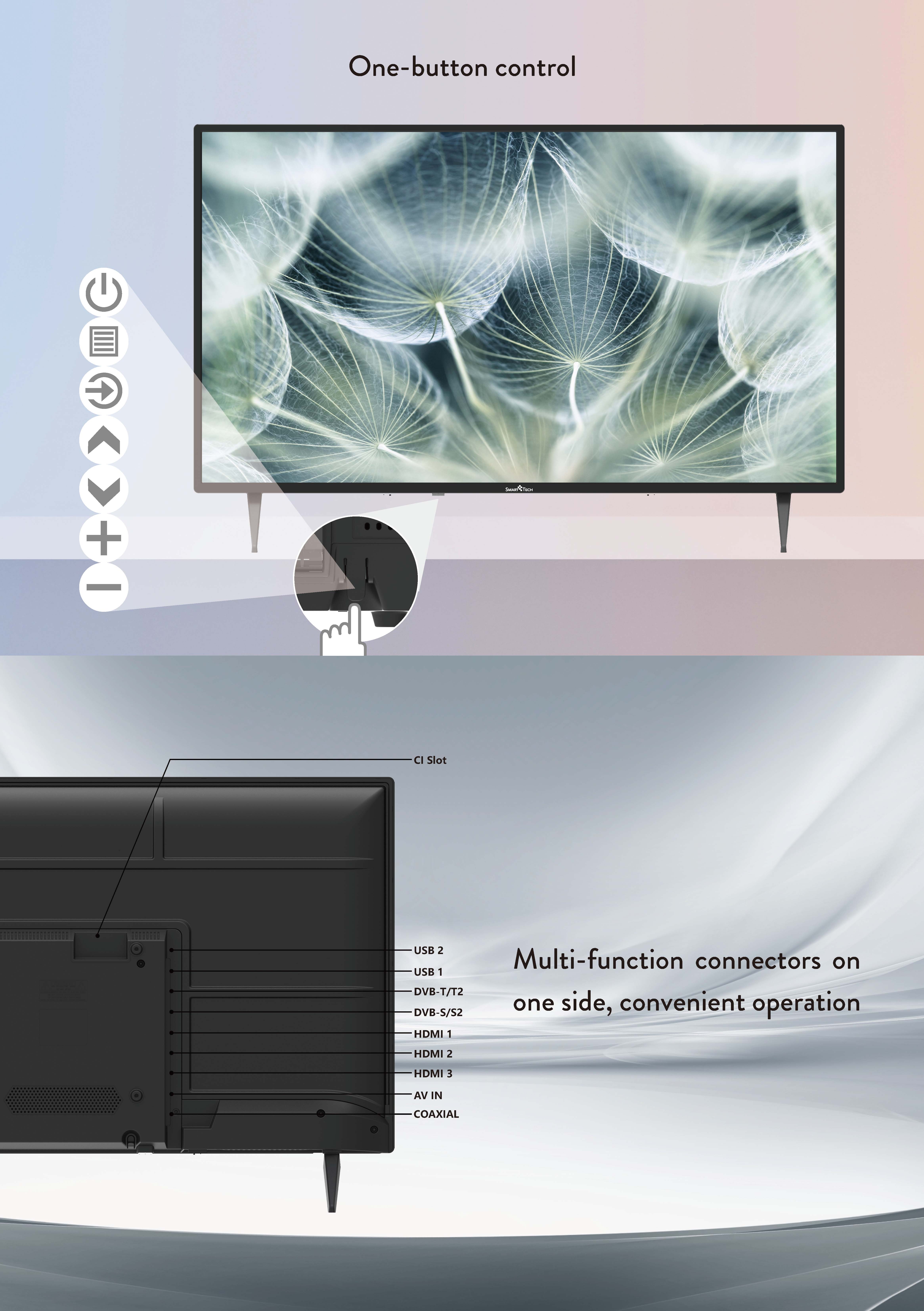 Smart Tech TV 40 Pollici Full HD Televisore DLED Classe E USB HDMI 40FN10T2